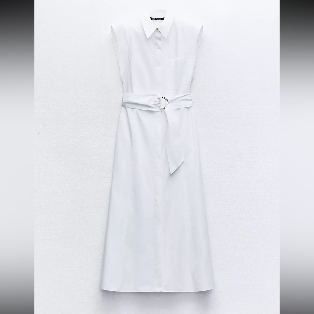 Zara Poplin Long Dress Size Large, BRAND NEW